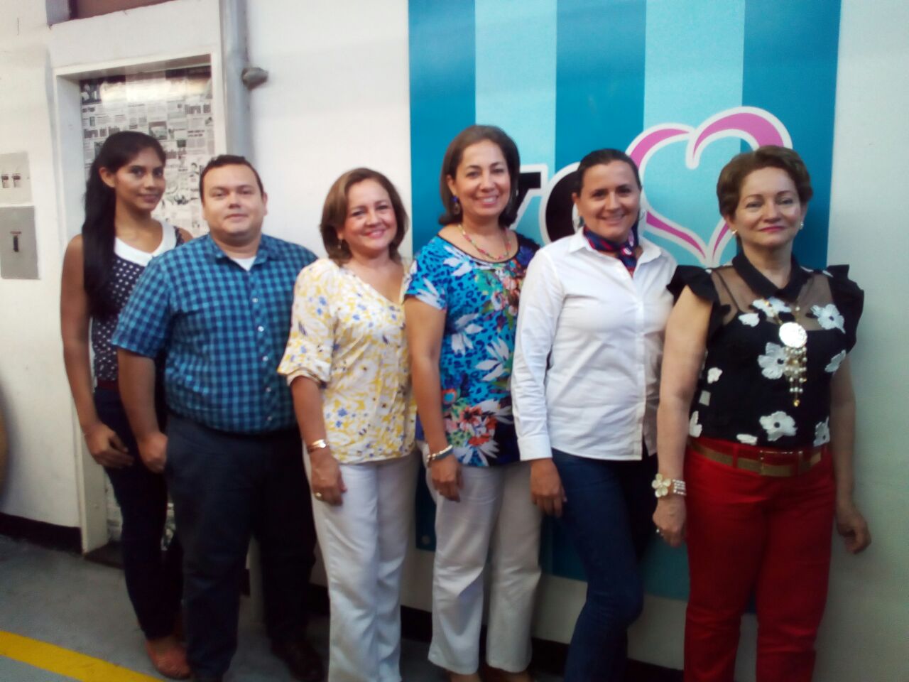 Rudy Rodríguez, Álvaro Chinchilla Morales, Martha Patricia Rivera Castro, Rosario Valenzuela, Olga Cuellar y Amira Cabrera.